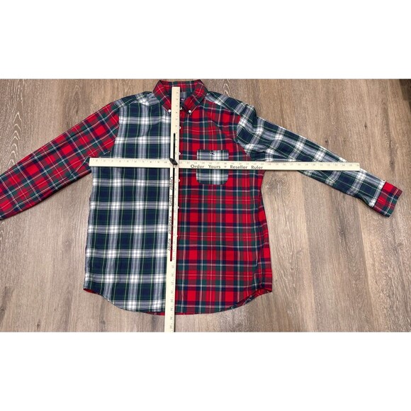 Vineyard Vines Mens Large Patchwork Plaid Tucker Shirt Red Green Classic Fit - Picture 4 of 9